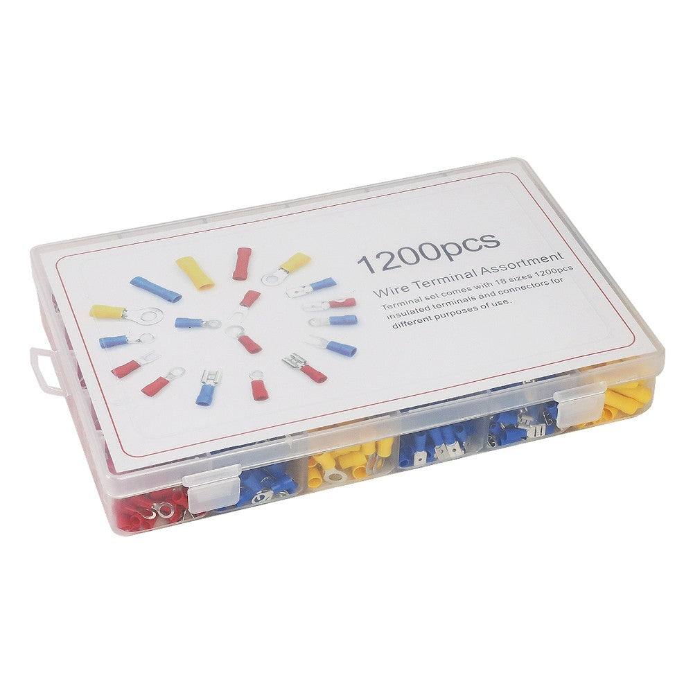 1200PCS Insulated Wire Connector Assortment Kit with Case 22-16 14-16 10-12 AWG