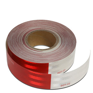 2" / 150FT Red/White Reflective DOT-C2 Safety Tape Film Truck Trailer BFC-STAPE-0009