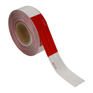 2" Width / 150 Feet Red/White Reflective DOT-C2 Safety Tape Film Truck Trailer
