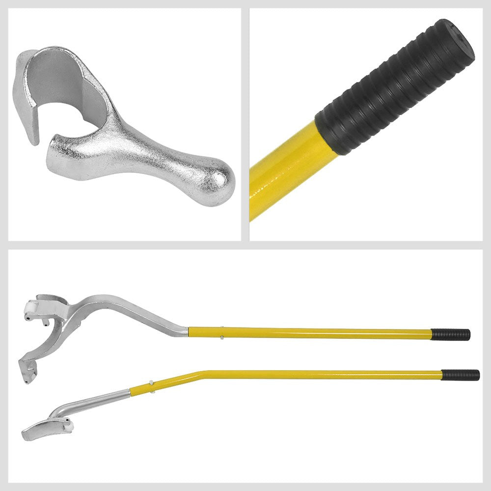 Yellow Heavy Duty 17.5" - 24.5" Tire Mount Demount Tool with Bead Keeper Tubless