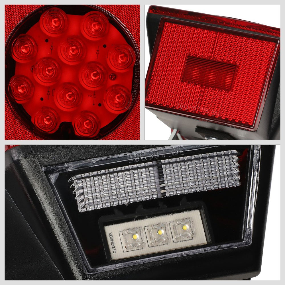 2PCS 12V Capable Red LED Submersible Truck Tail Brake Light (Stop / Turn Signal)