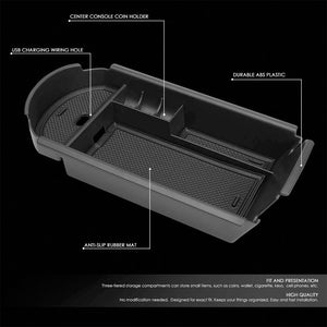 Black Center Console Storage Organizer Top Tray Lid For 18-19 Toyota C-HR 2.0L-Interior-BuildFastCar