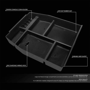 Black Center Console Storage Organizer Top Tray Lid For 15-18 Ford F-150 V6/V8-Interior-BuildFastCar