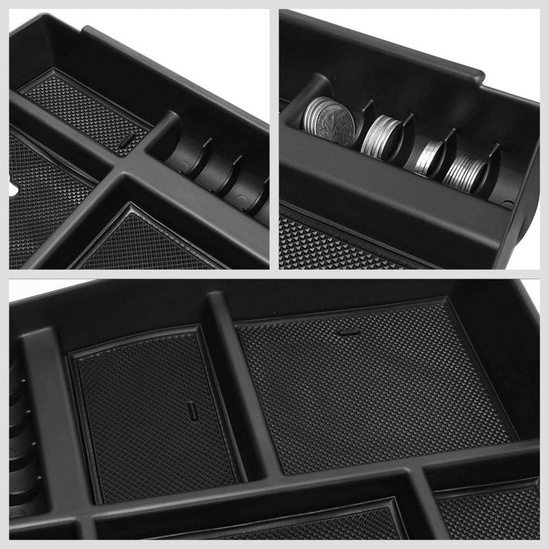 Black Center Console Storage Organizer Top Tray Lid For 15-18 Ford F-150 V6/V8-Interior-BuildFastCar