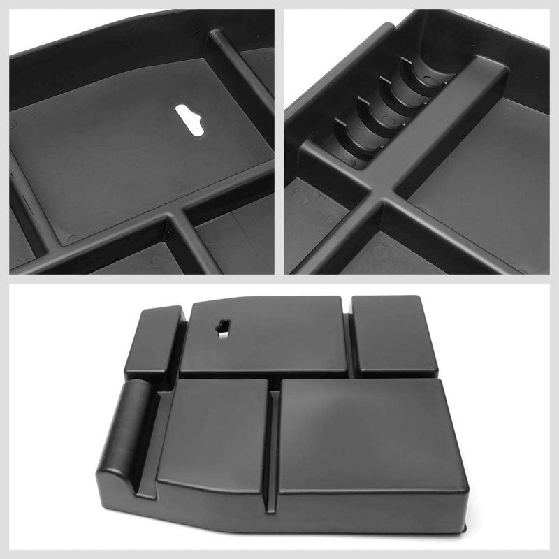 Black Center Console Storage Organizer Top Tray Lid For 15-18 Ford F-150 V6/V8-Interior-BuildFastCar