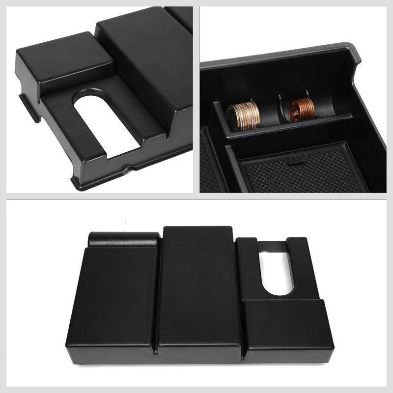 Black Center Console Storage Organizer Top Tray Lid For 07-19 Toyota Tundra DOHC-Interior-BuildFastCar