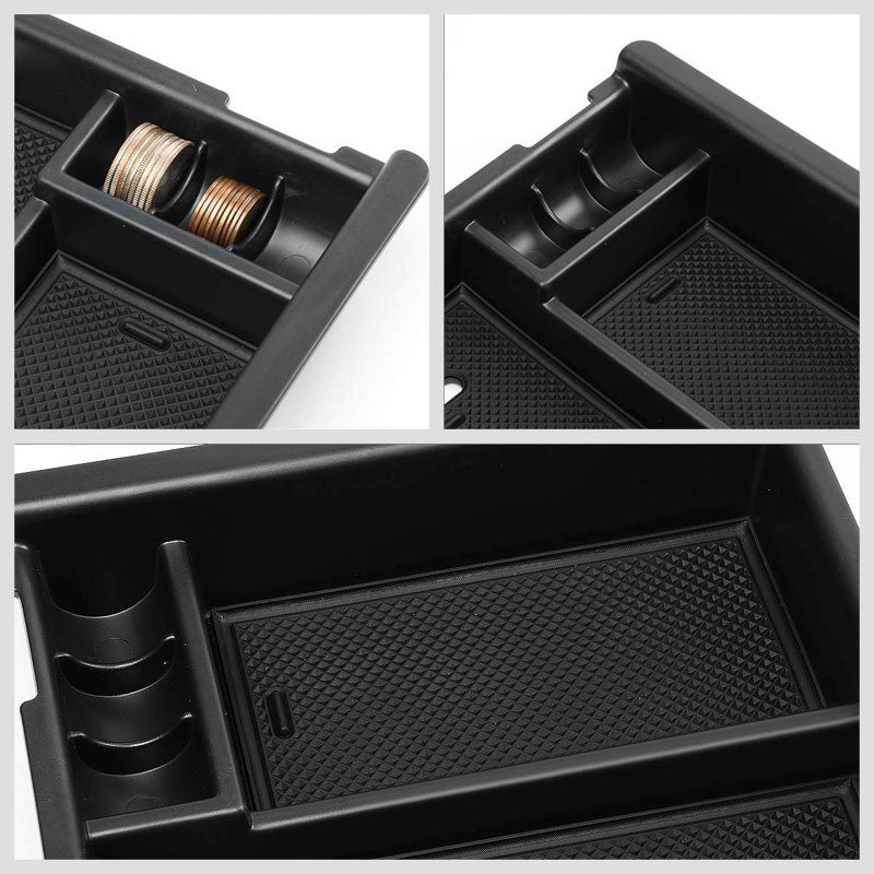 Black Center Console Storage Organizer Top Tray Lid For 16-18 Toyota Tacoma DOHC-Interior-BuildFastCar