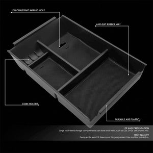 Black Center Console Storage Organizer Top Tray Lid For 09-14 Ford F-150 V6/V8-Interior-BuildFastCar