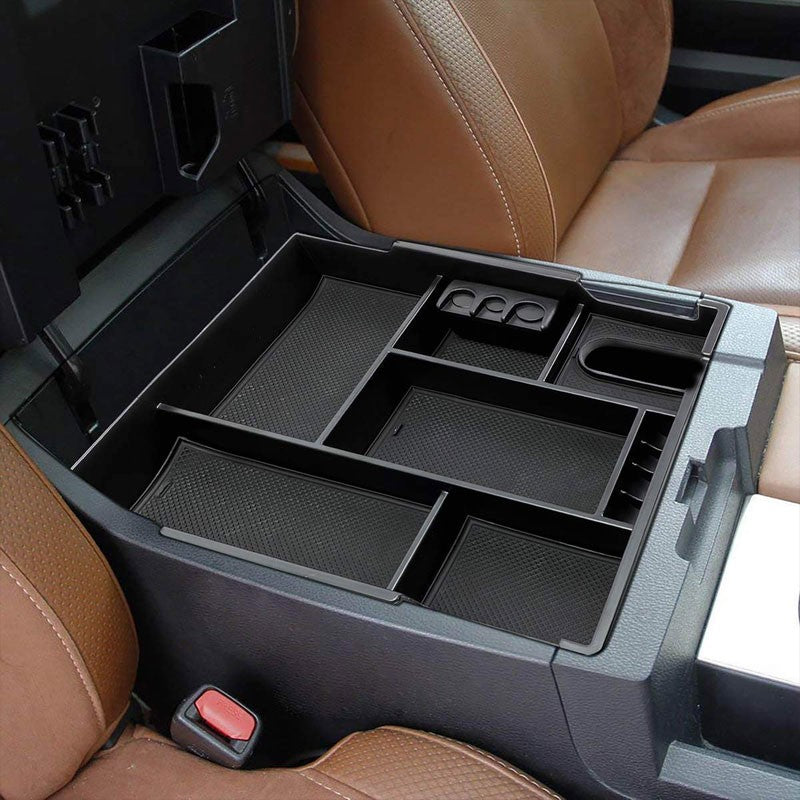 Black Center Console Organizer Coin Holder Top Tray Lid For 14-19 Toyota Tundra-Interior-BuildFastCar