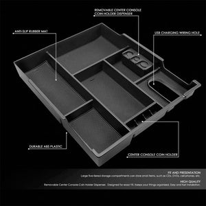 Black Center Console Organizer Coin Holder Top Tray Lid For 14-19 Toyota Tundra-Interior-BuildFastCar