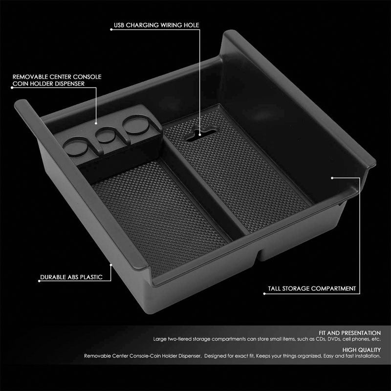 Black Center Console Organizer Coin Holder Top Tray Lid For 10-18 Toyota 4Runner-Interior-BuildFastCar