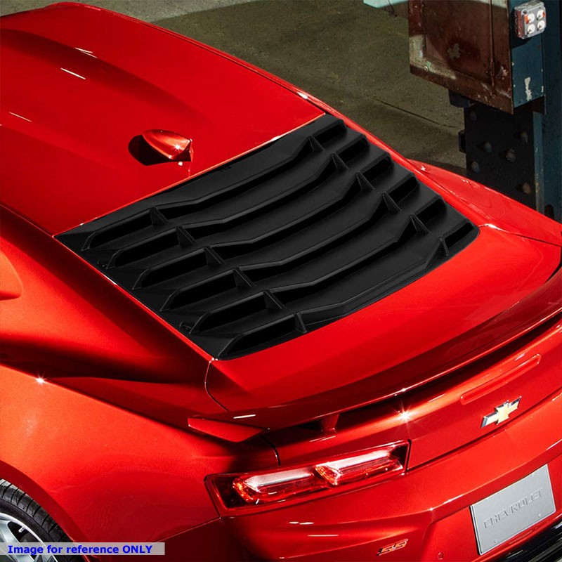 Matte Black Rear Window Louver Side Scoop Cover For 16-19 Chevrolet Camaro Coupe-Body Hardware/Replacement-BuildFastCar