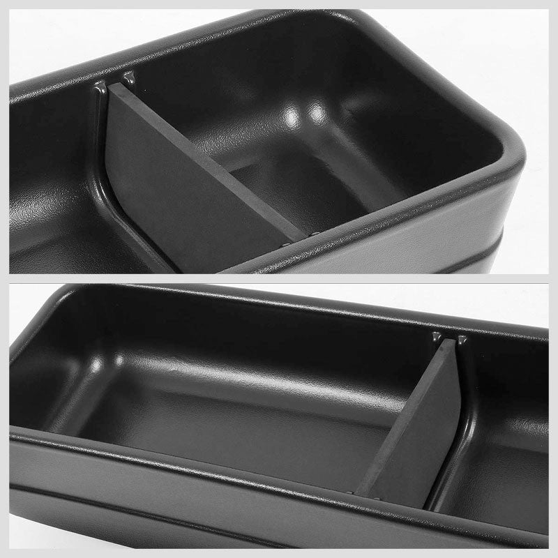 Black ABS Plastic Under Seat Cargo Storage For 09-14 Ford F-150 Super Crew Cab-Consoles & Parts-BuildFastCar
