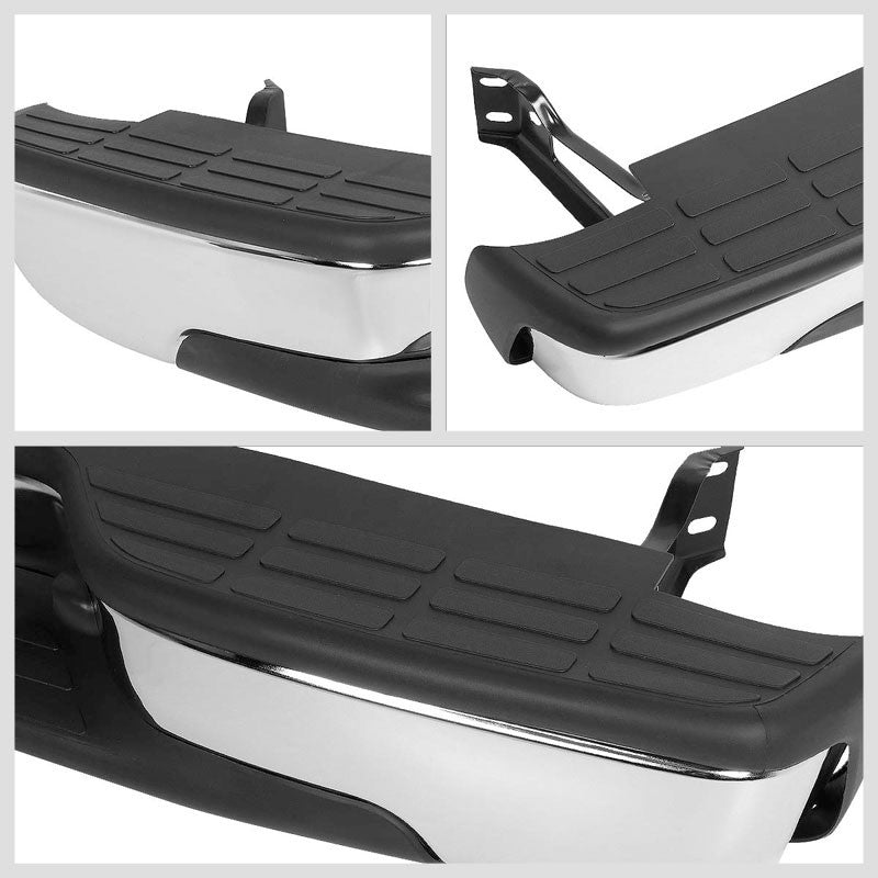 Chrome Rear Replacement Step Bumper For 99-06 Chevrolet Silverado 1500 Fleetside-Body Hardware/Replacement-BuildFastCar