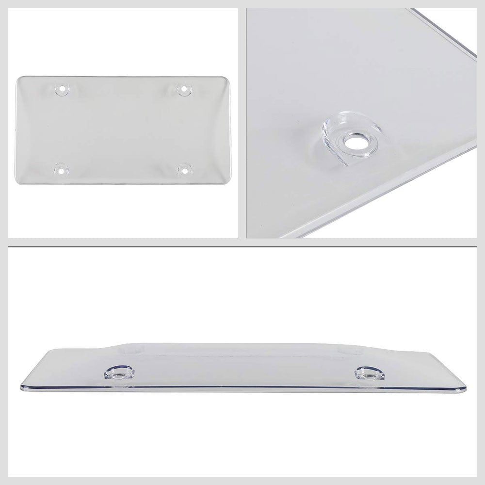 2PCS Universal  Fit Bubble Style Transparent Clear U.S Standard License Plate