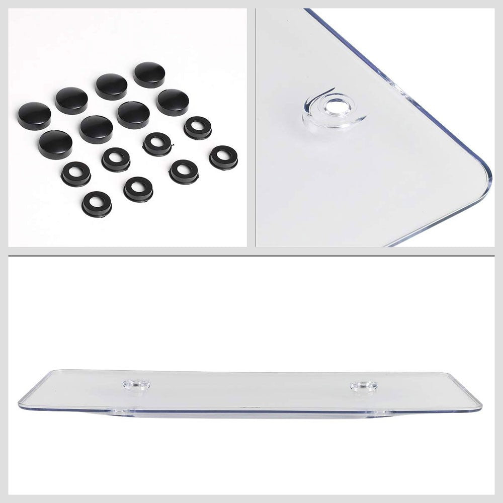2PCS Universal  Fit Bubble Style Transparent Clear U.S Standard License Plate