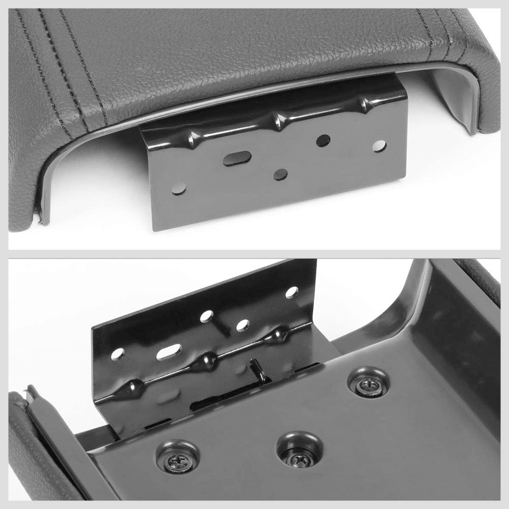 Black Leather OE Factory Center Console Tray Lid For 02-09 Chevrolet Trailblazer-Consoles & Parts-BuildFastCar