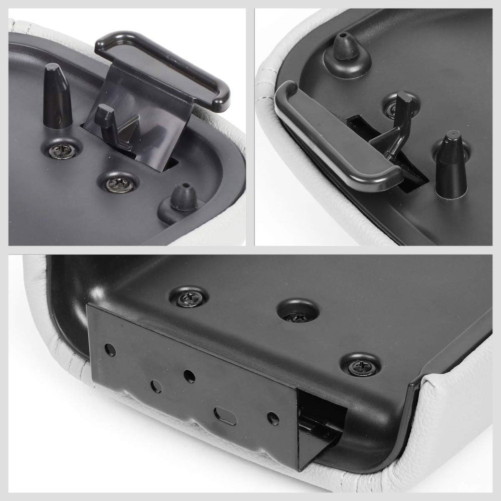 Grey Leather OE Factory Center Console Tray Lid For 02-09 Chevrolet Trailblazer-Consoles & Parts-BuildFastCar