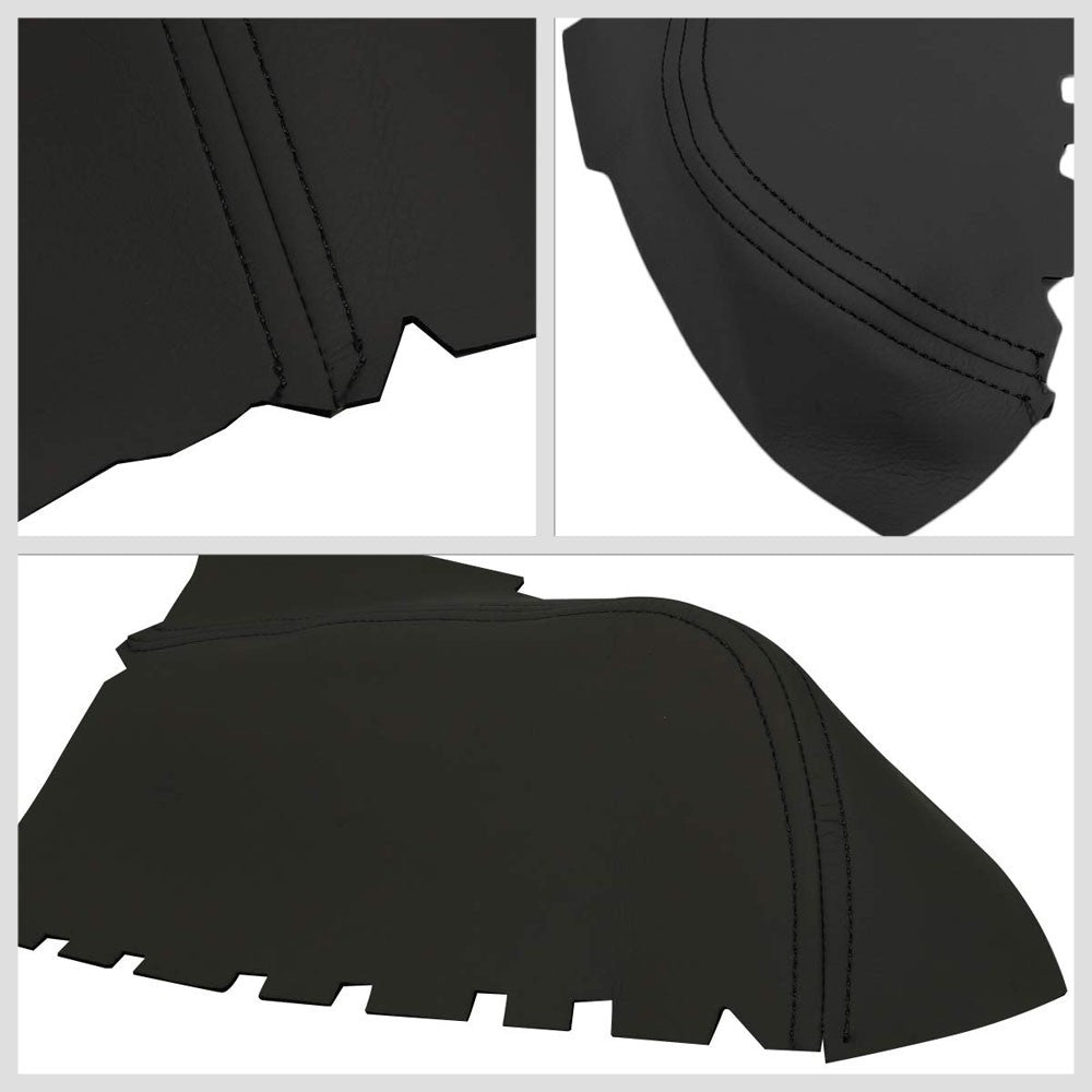 Black Leather Door Card Door Armrest Cover For 09-15 Honda Pilot 3.5L V6 SOHC-Consoles & Parts-BuildFastCar