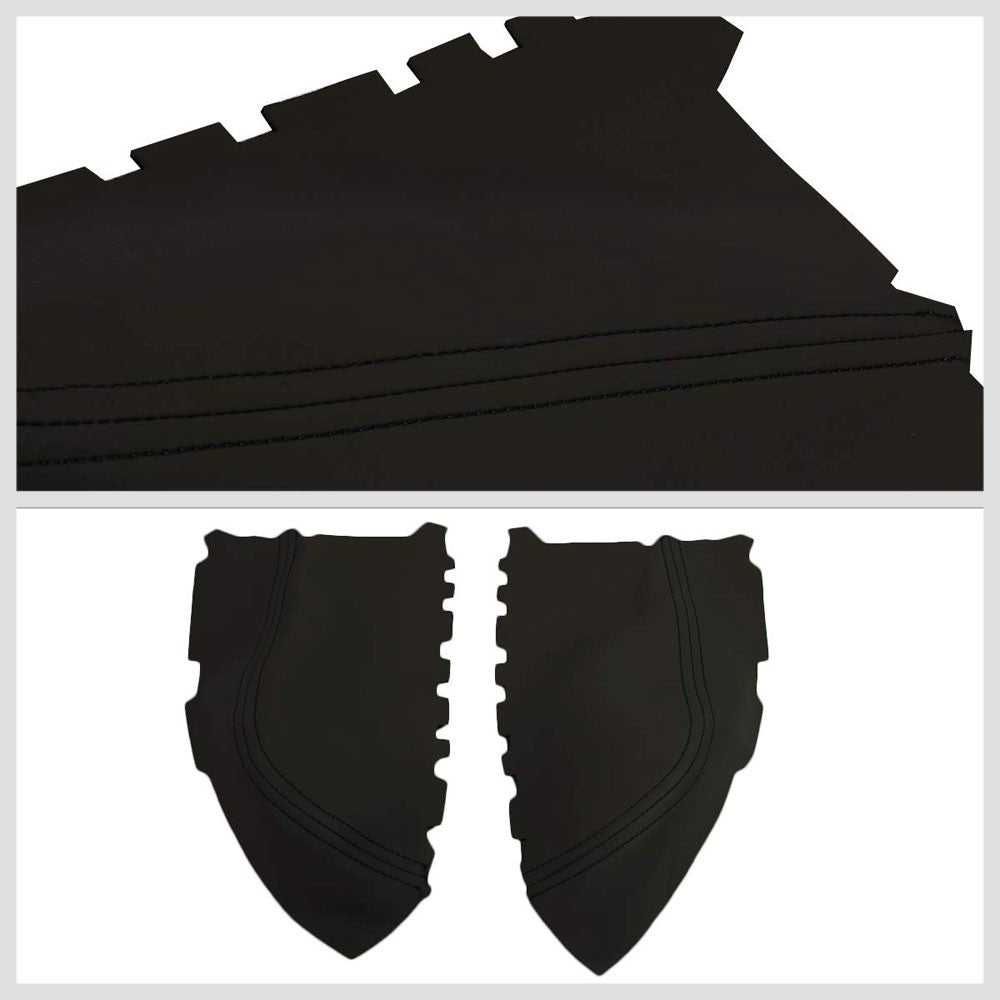 Black Leather Door Card Door Armrest Cover For 09-15 Honda Pilot 3.5L V6 SOHC-Consoles & Parts-BuildFastCar
