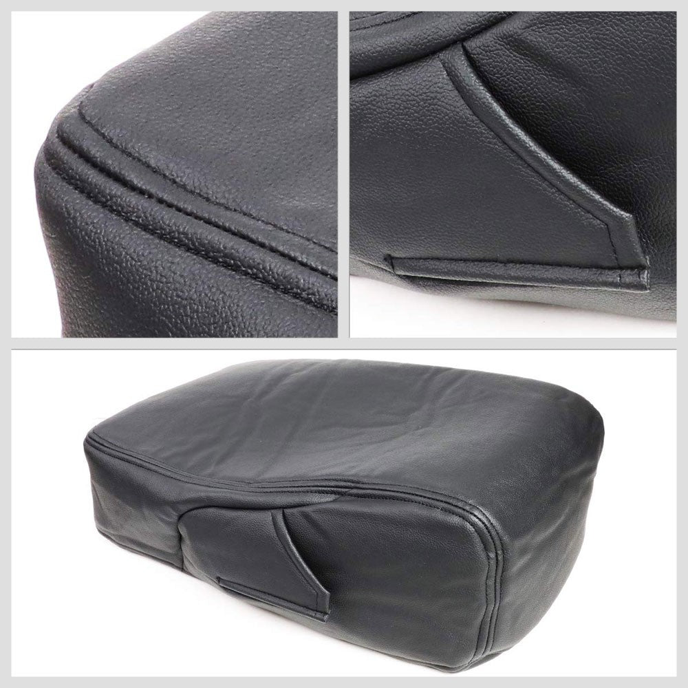 Black Leather Center Console Armrest Cover For 07-14 Silverado 1500/2500/2500 HD-Consoles & Parts-BuildFastCar