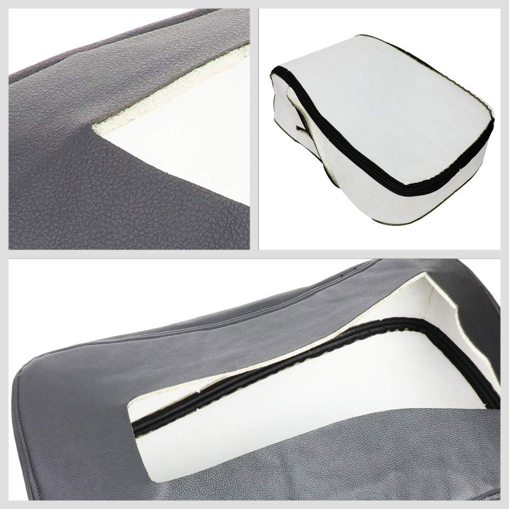 Black Leather Center Console Armrest Cover For 07-14 Silverado 1500/2500/2500 HD-Consoles & Parts-BuildFastCar