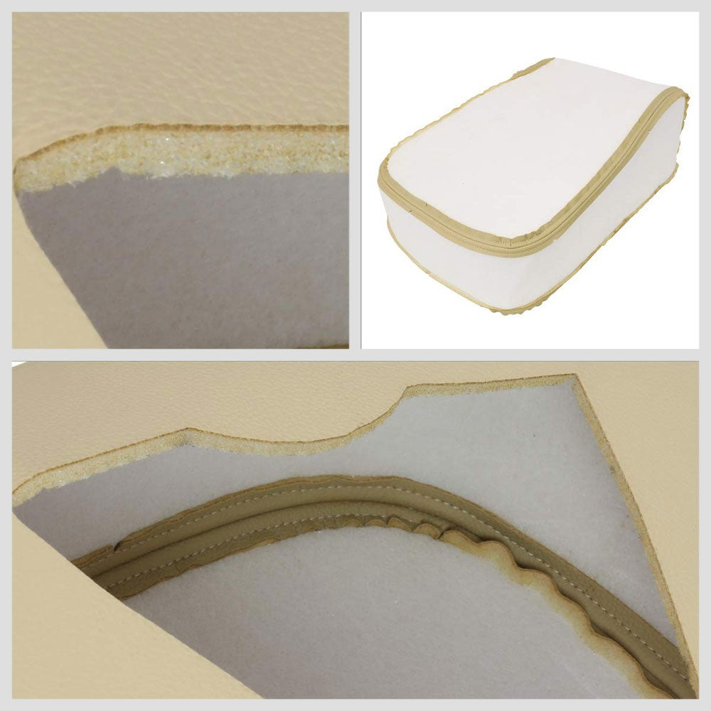 Beige Leather Center Console Armrest Cover For 07-14 Silverado 1500/2500/2500 HD-Consoles & Parts-BuildFastCar