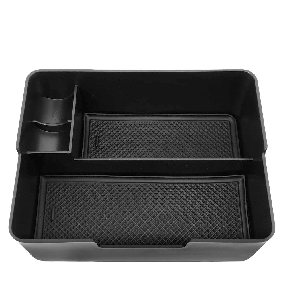 Black ABS Plastic/Silicone OE Center Console Organizer For 17-19 Tesla Model 3-Consoles & Parts-BuildFastCar