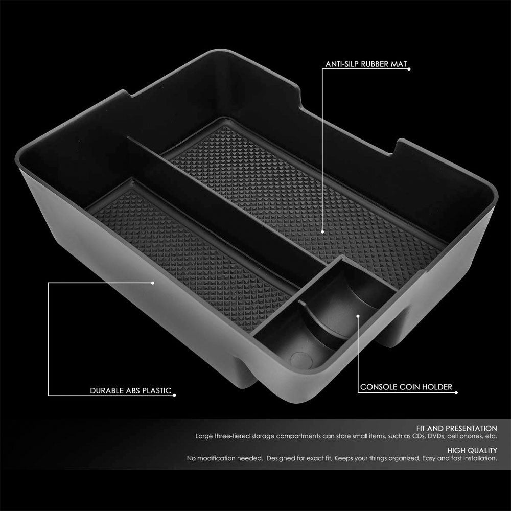 Black ABS Plastic/Silicone OE Center Console Organizer For 17-19 Tesla Model 3-Consoles & Parts-BuildFastCar