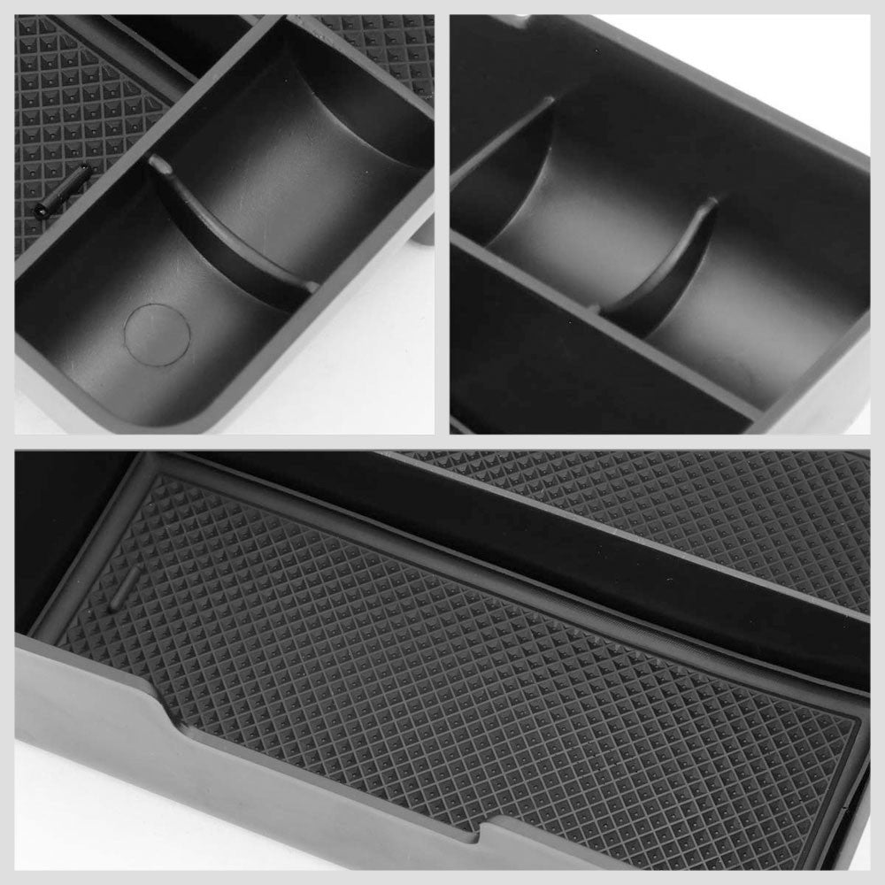 Black ABS Plastic/Silicone OE Center Console Organizer For 17-19 Tesla Model 3-Consoles & Parts-BuildFastCar