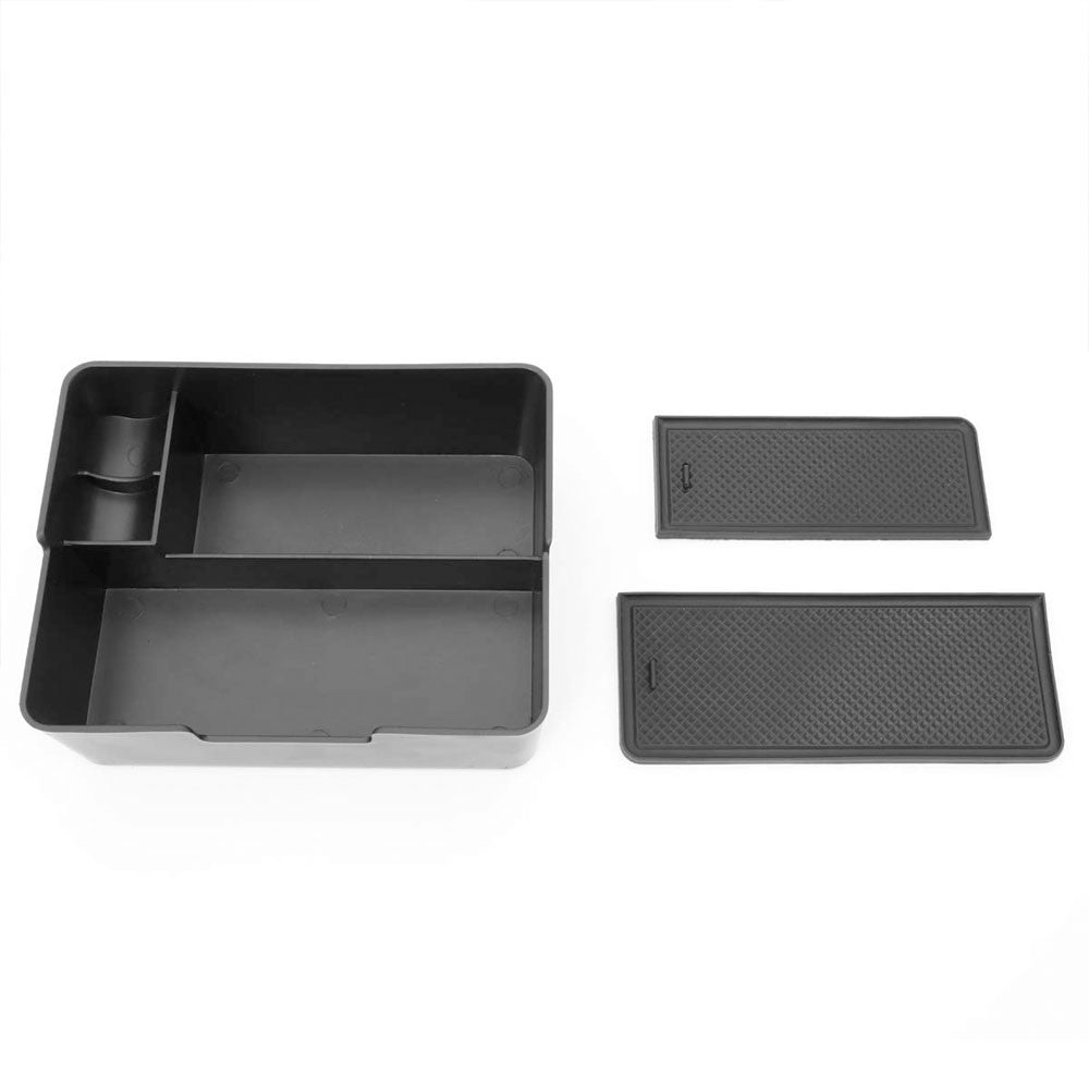 Black ABS Plastic/Silicone OE Center Console Organizer For 17-19 Tesla Model 3-Consoles & Parts-BuildFastCar