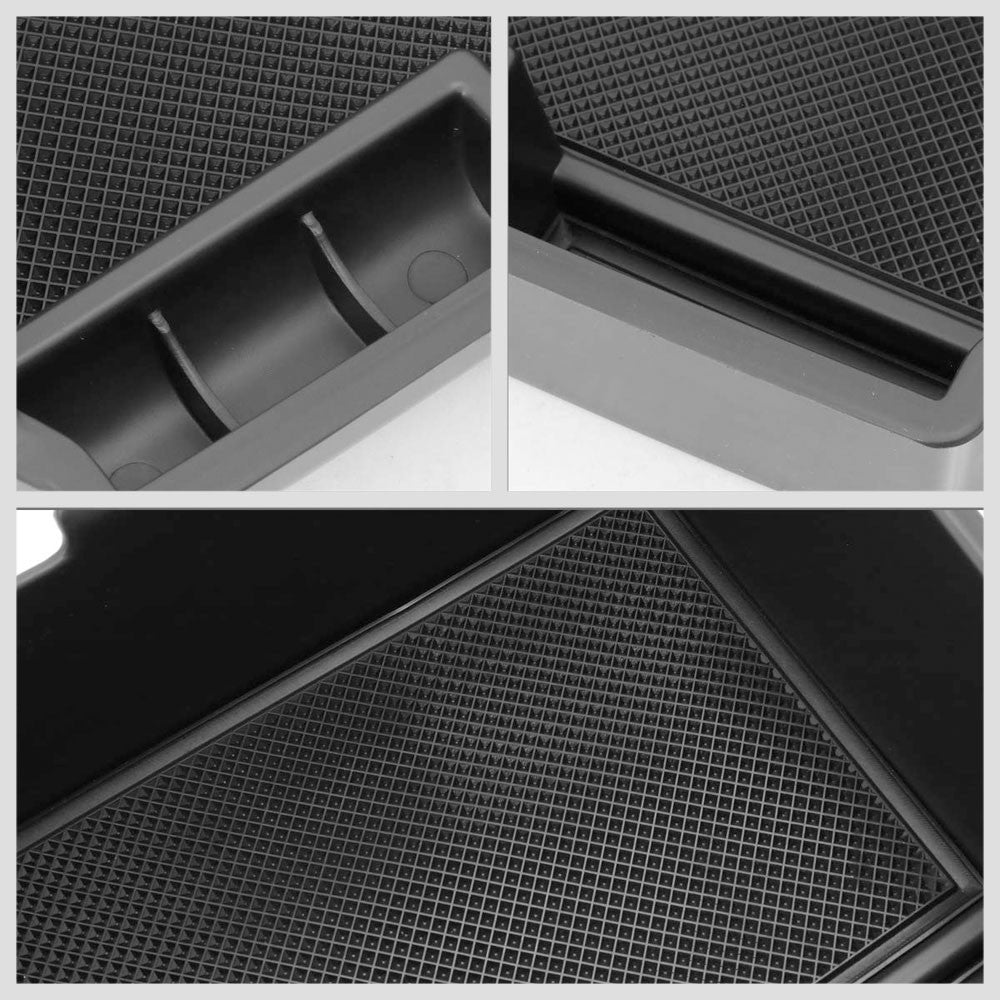 Black Plastic/Silicone OE Center Console Organizer For 16-19 Toyota Fortuner SW4-Consoles & Parts-BuildFastCar