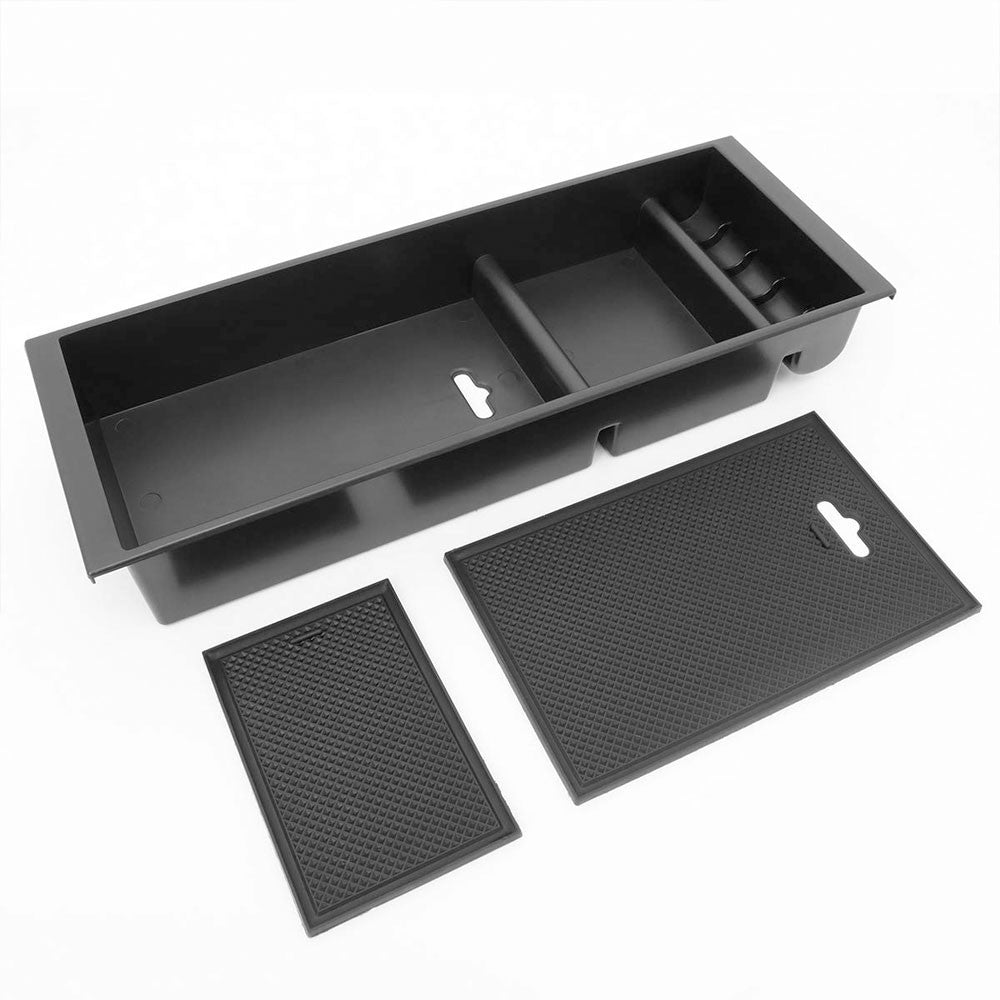 Black ABS Plastic/Silicone OE Center Console Organizer For 15-19 Ford F-150-Consoles & Parts-BuildFastCar