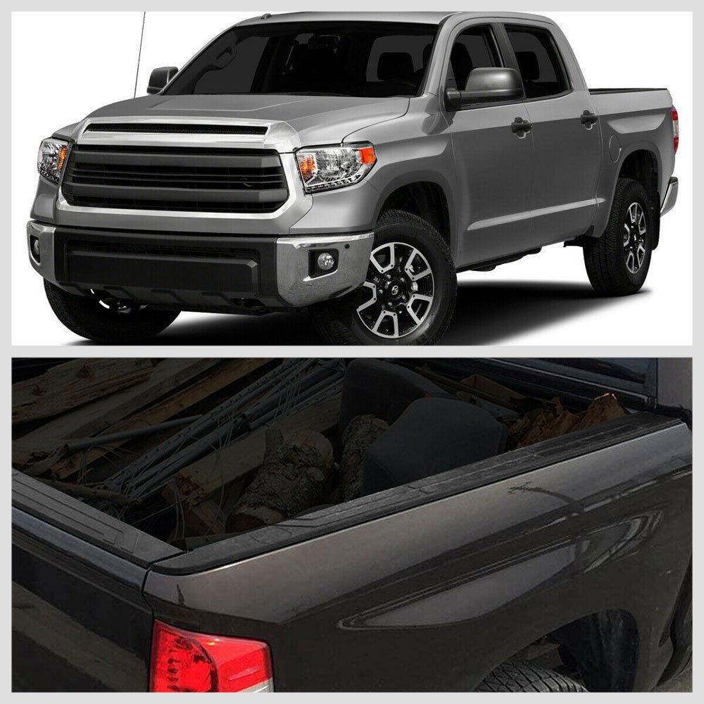 Black Truck Side Cap Rail & Tailgate Protector Cover For 14-20 Tundra w/5.5' Bed