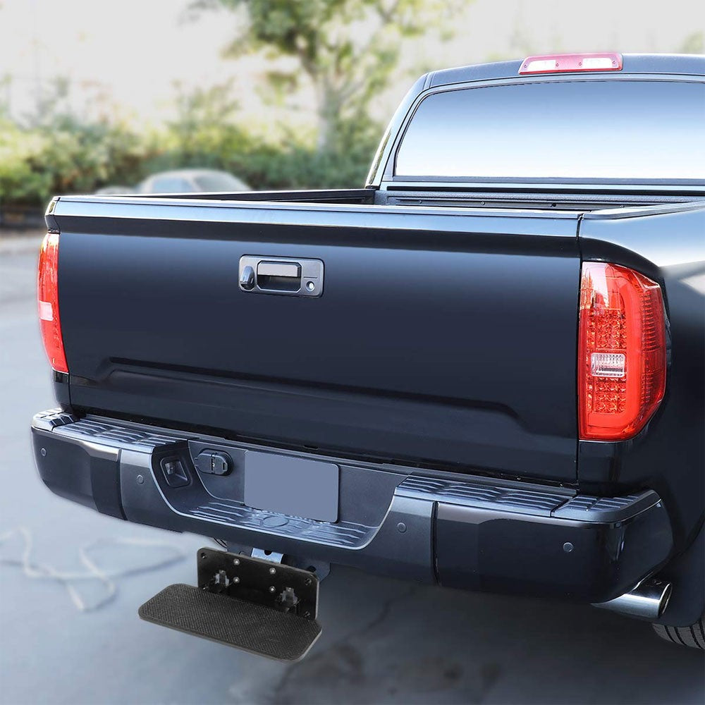 14"Long/5" Wide Folding Step Heavy Duty Tow Hitch Step Bar Black For 2" Receiver-Exterior-BuildFastCar