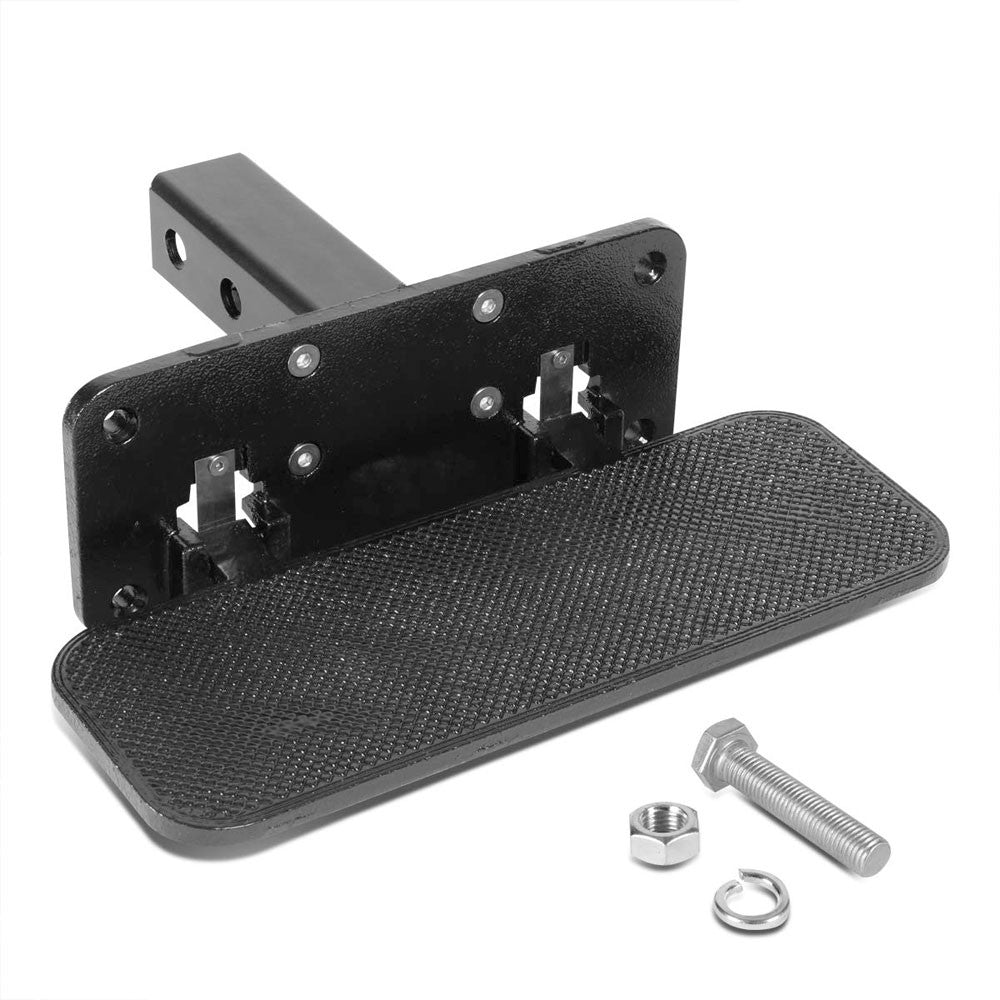Aluminum Tow Trailer Folding Hitch Step Board Silver Heavy Duty for  2Receiver