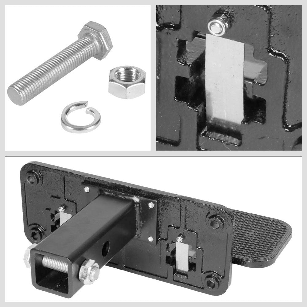 14"Long/5" Wide Folding Step Heavy Duty Tow Hitch Step Bar Black For 2" Receiver-Exterior-BuildFastCar