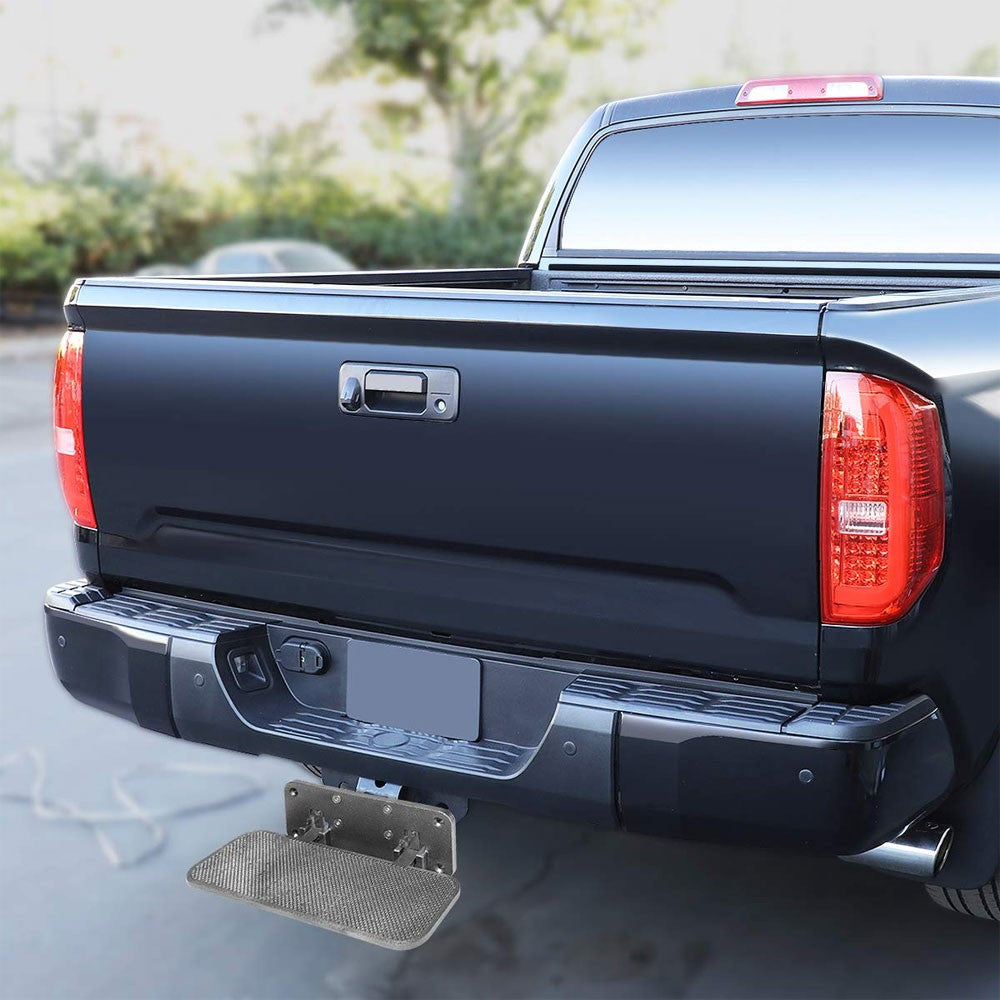 14"Long/5" Wide Folding Step Heavy Duty Hitch Step Bar Silver For 2" Receiver-Exterior-BuildFastCar