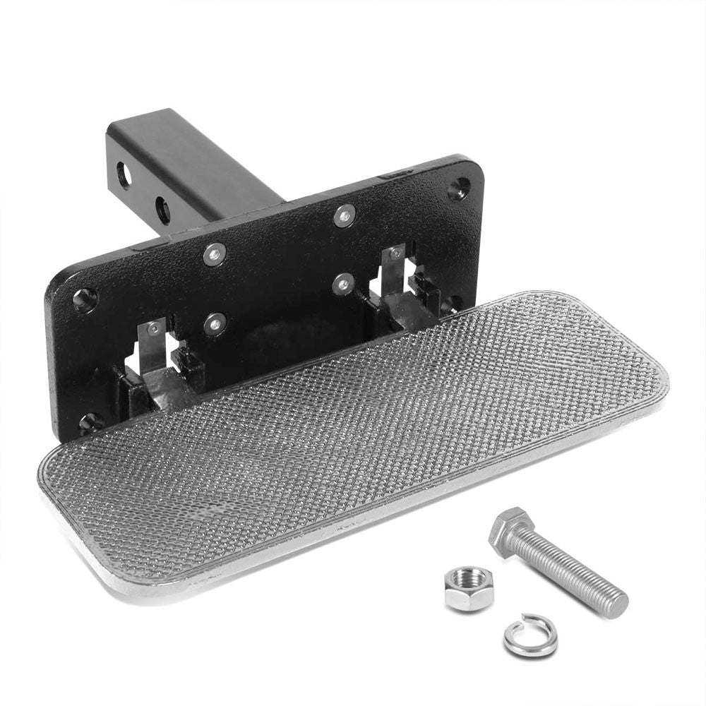 14"Long/5" Wide Folding Step Heavy Duty Hitch Step Bar Silver For 2" Receiver-Exterior-BuildFastCar