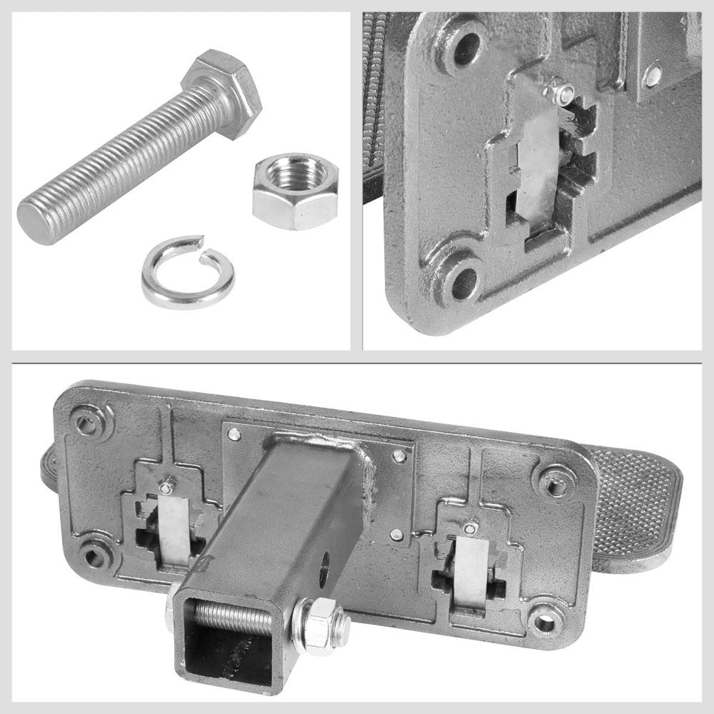 14"Long/5" Wide Folding Step Heavy Duty Hitch Step Bar Silver For 2" Receiver-Exterior-BuildFastCar