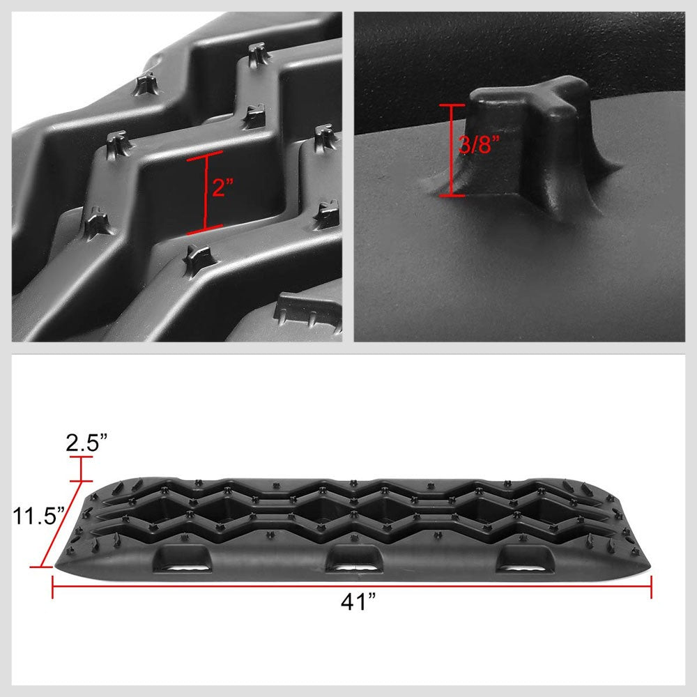 Universal Fit Black Tire Traction Recovery Track Ladder Anti Skid Board Offroad