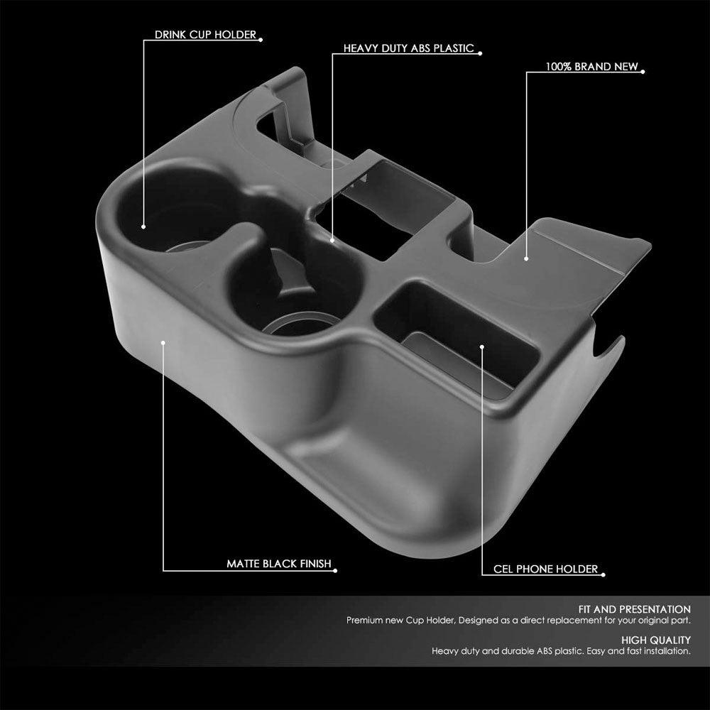 Black 40/20/40 Seat Console Insert Cup Holder For 03-10 Dodge Ram 1500/2500/3500-Consoles & Parts-BuildFastCar