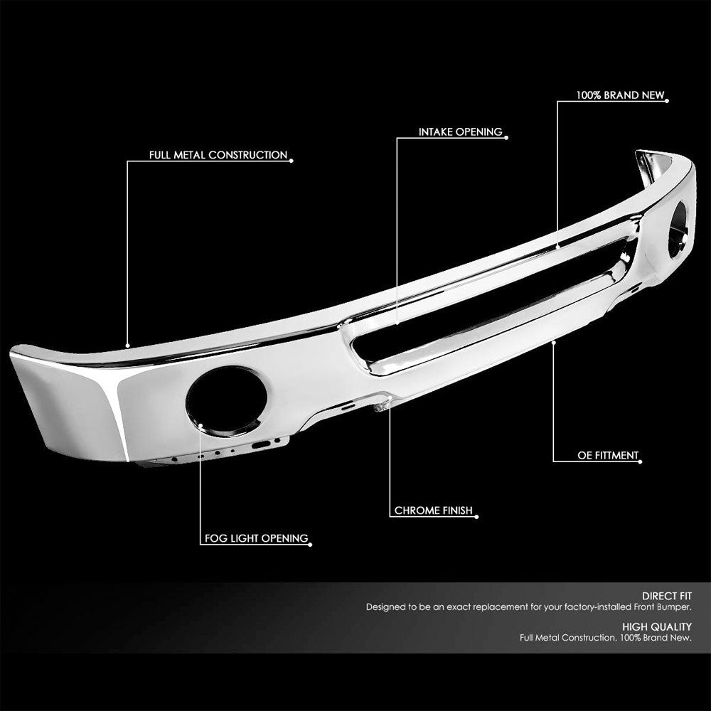 Chrome Steel OE w/Foglight Cutouts Front Bumper For 06-08 F-150/07-08 Mark LT-Body Hardware/Replacement-BuildFastCar