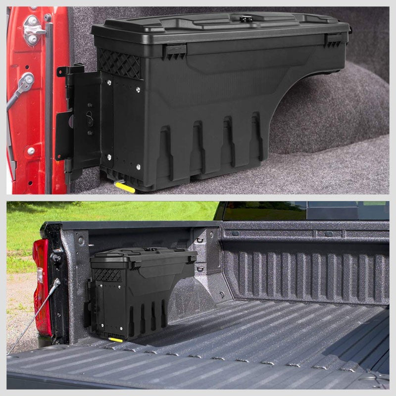 Black Left Wheel Well Swing Tool Box For 07-18 Chevy Silverado 1500/19 1500 LD-Truck & Towing-BuildFastCar