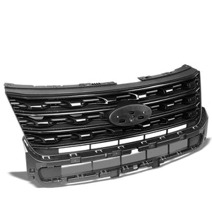 OE Style ABS Plastic Glossy Black Front Front Grille For 16-17 Ford Explorer