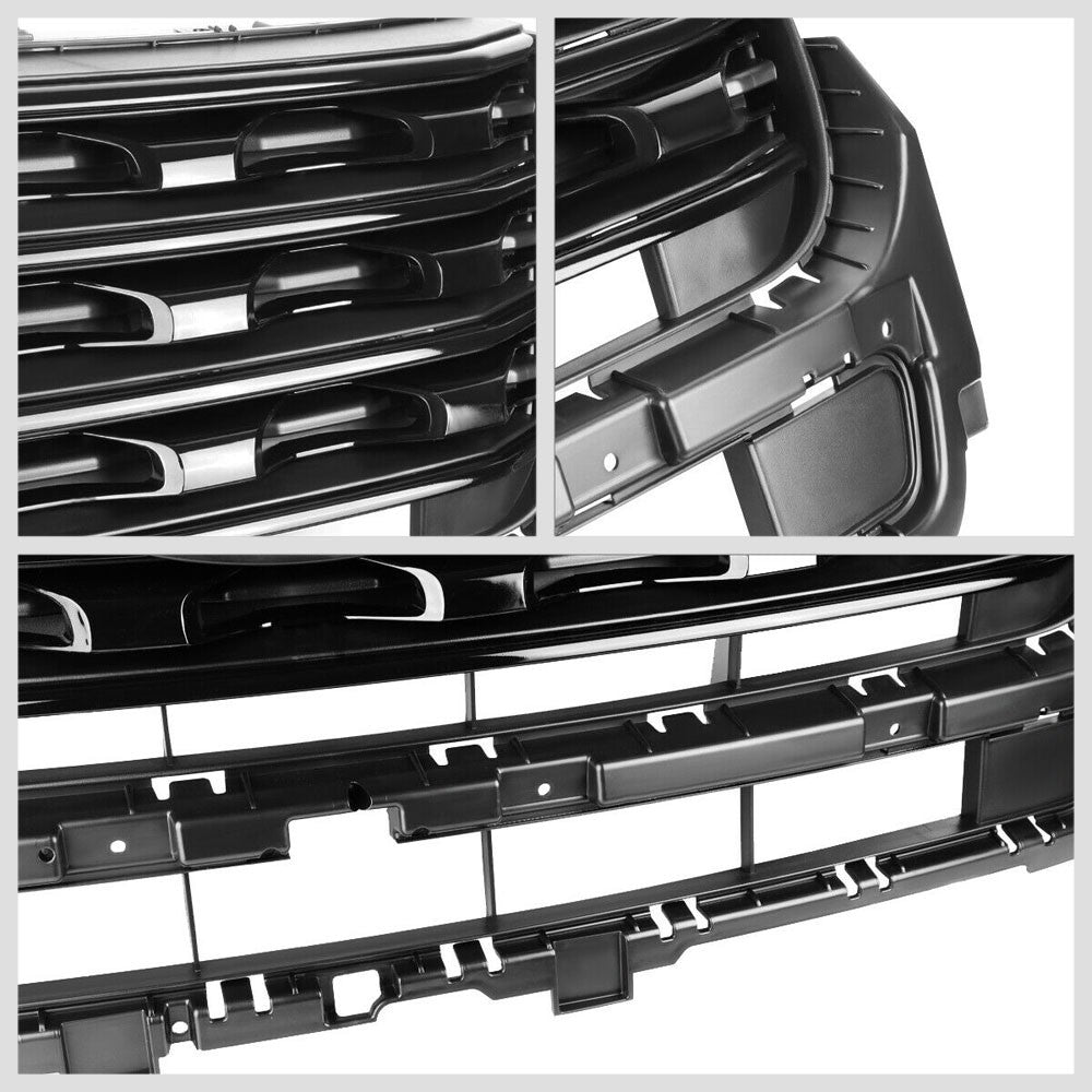 OE Style ABS Plastic Glossy Black Front Front Grille For 16-17 Ford Explorer