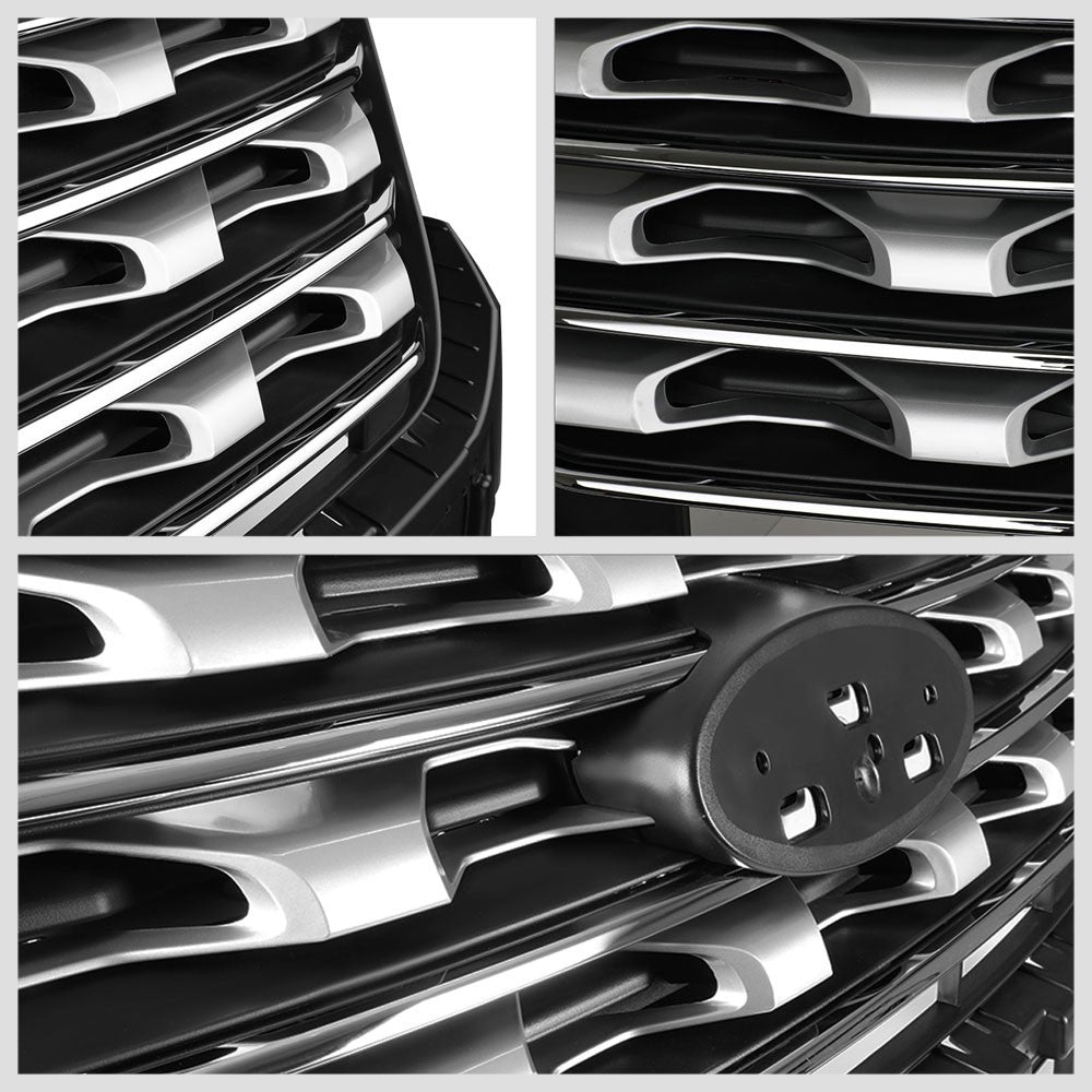 OE Style ABS Plastic Black/Gray Trim Front Front Grille For 16-17 Ford Explorer