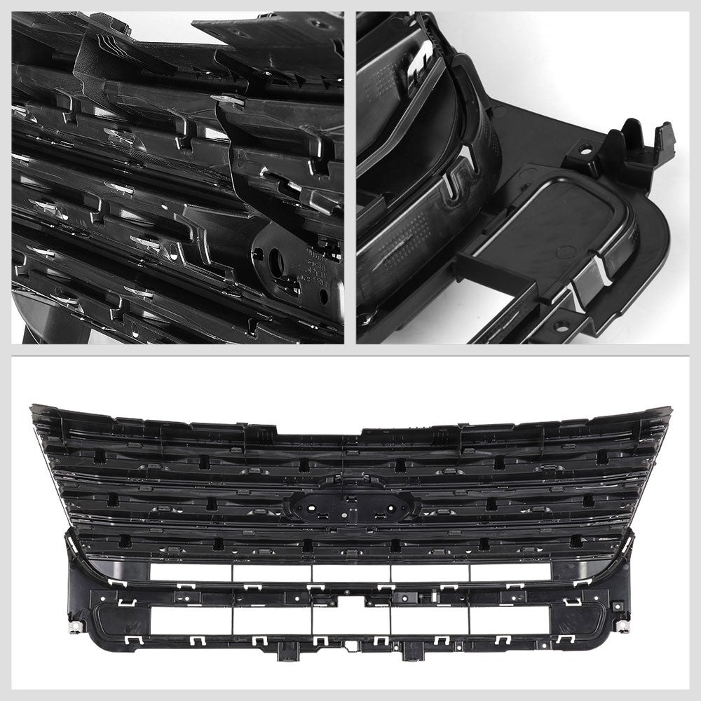 OE Style ABS Plastic Black/Gray Trim Front Front Grille For 16-17 Ford Explorer
