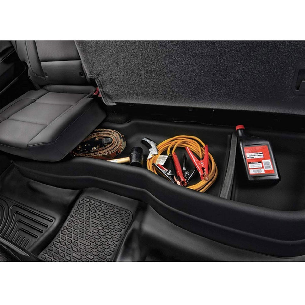 Black ABS Plastic Under Seat Cargo Storage For 14-19 Silverado 1500 Fleetside-Consoles & Parts-BuildFastCar