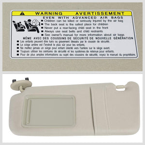 Beige Vinyl/Glass OE Factory Driver Sun Visor For 07-11 Toyota Camry 2.5L/3.5L-Consoles & Parts-BuildFastCar